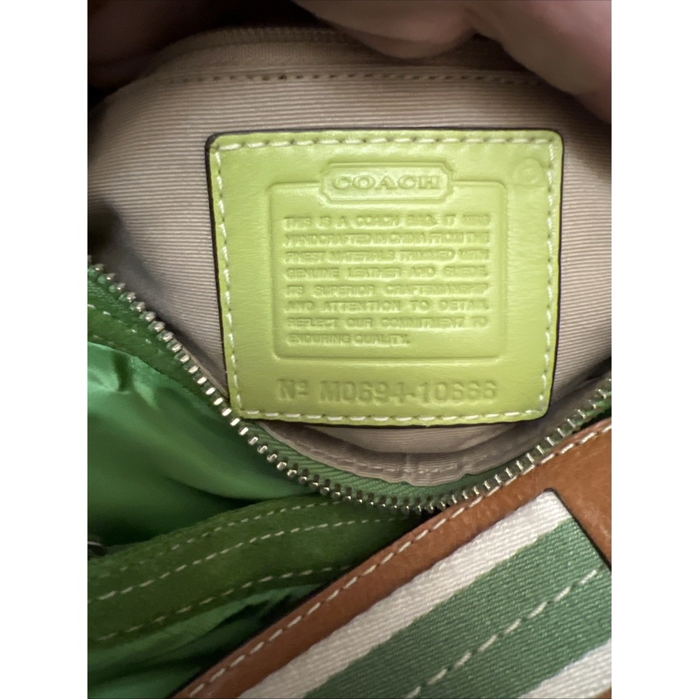 NEW COACH satin BARREL shoulder bag purse Y2k 10666 Emerald Green NWT Soho - Picture 7 of 14
